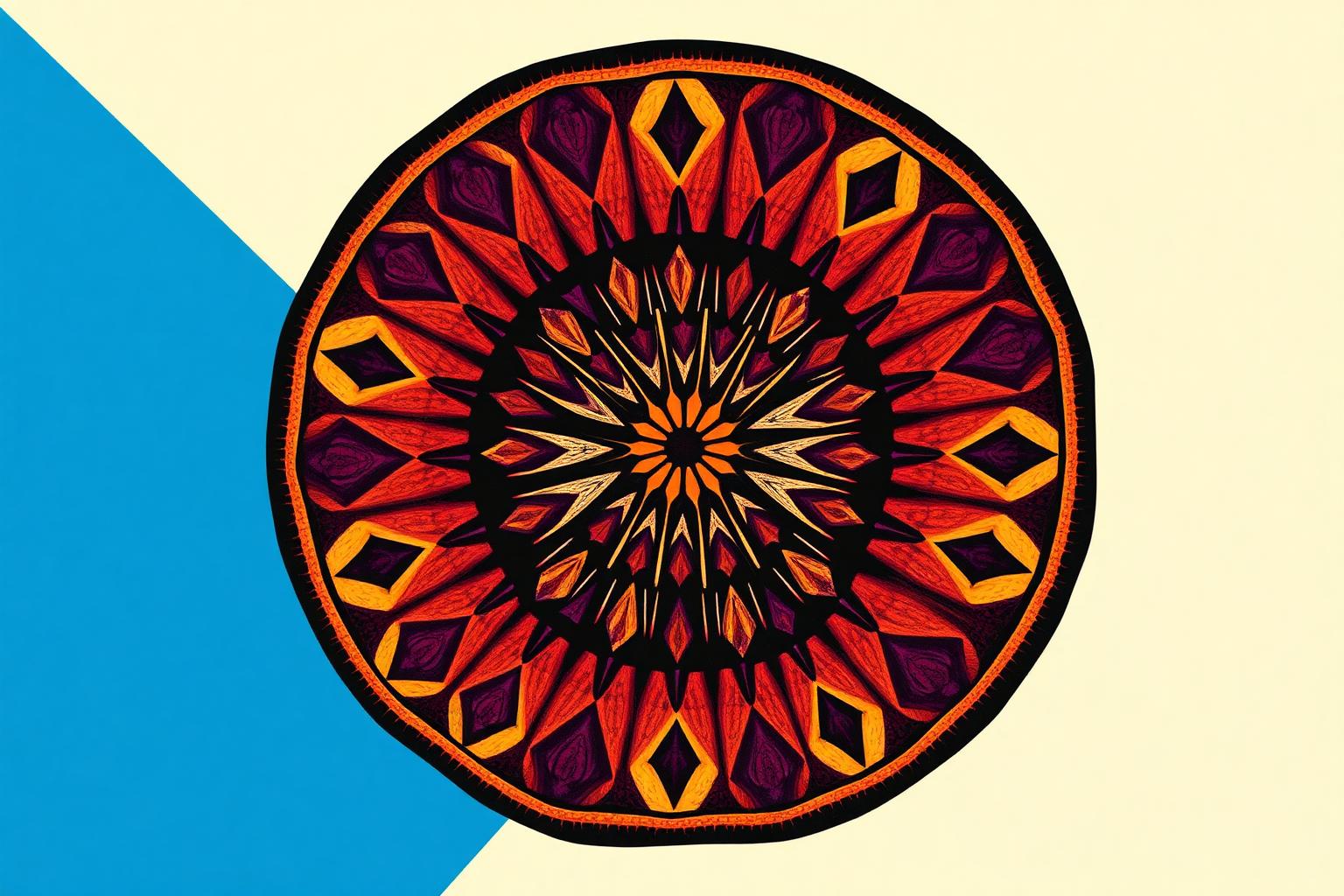 Geometric mandala interpretation of a black lemon