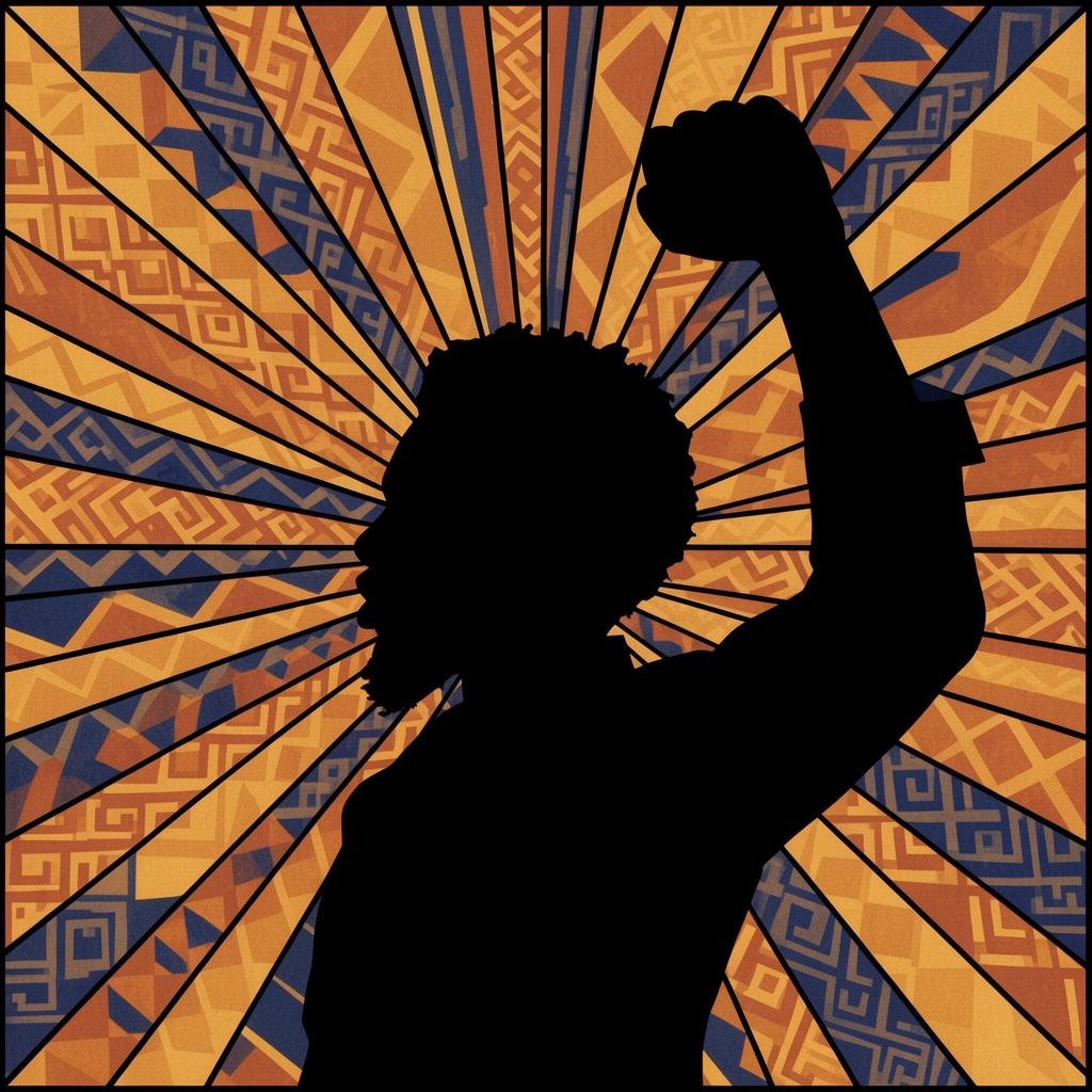 Revolutionary leader with raised fist